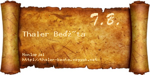 Thaler Beáta névjegykártya