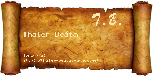 Thaler Beáta névjegykártya