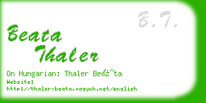 beata thaler business card